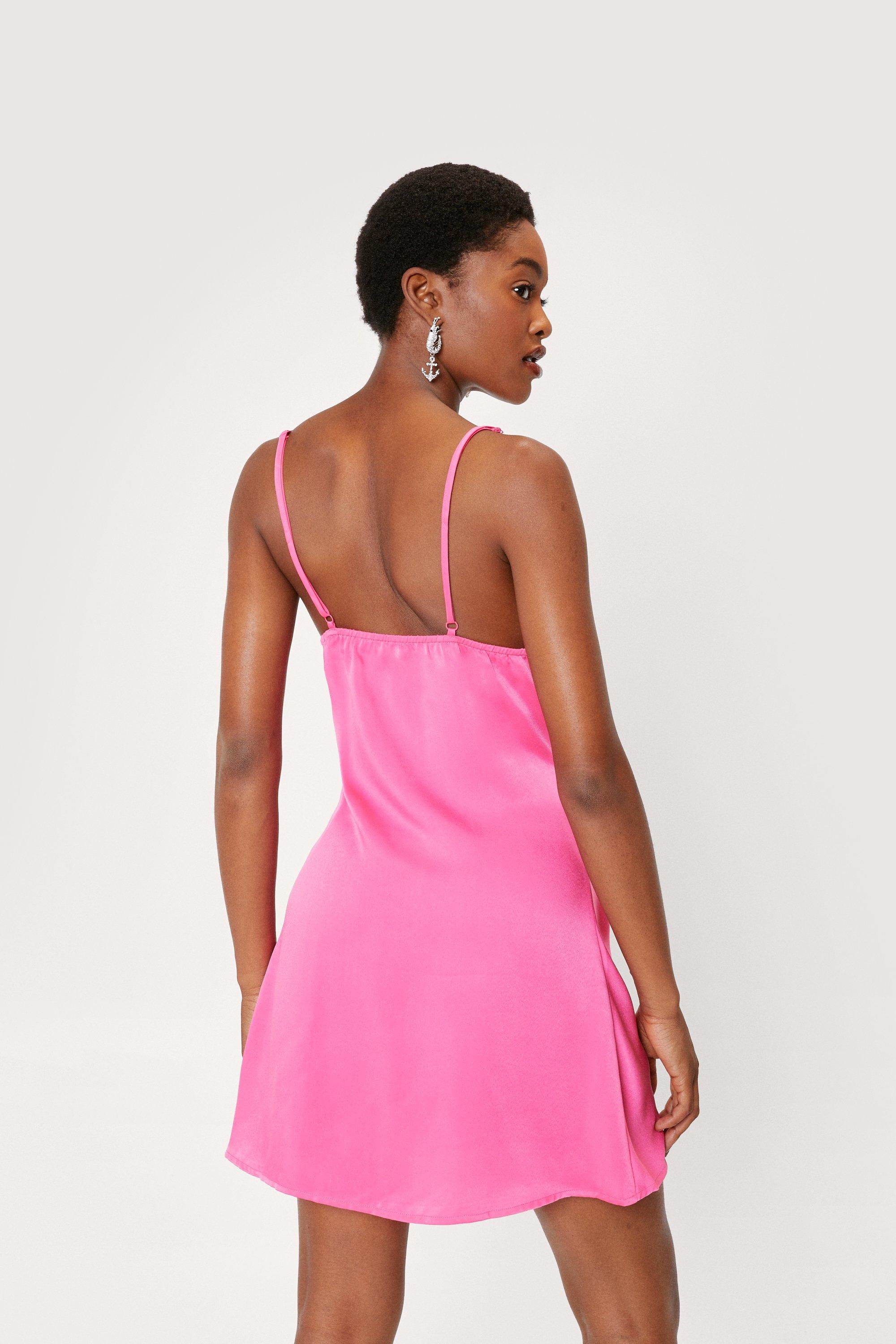 Satin Cowl Neck Satin Slip Mini Dress Nasty Gal